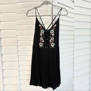Abercrombie black floral corset dress